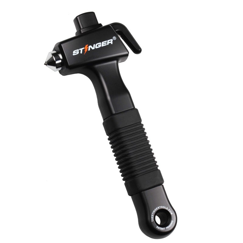 Stinger Super Duty Car Emergency Escape Tool, Hardened Carbon Steel Vehicle Safety Hammer, Spring Loaded Window Breaker, Razor Sharp Seat Belt Cutter, Auto Accident Life-Saving Rescue Tool (Black) - Image 1
